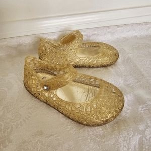 Girl's Gold Glitter Jelly Shoes